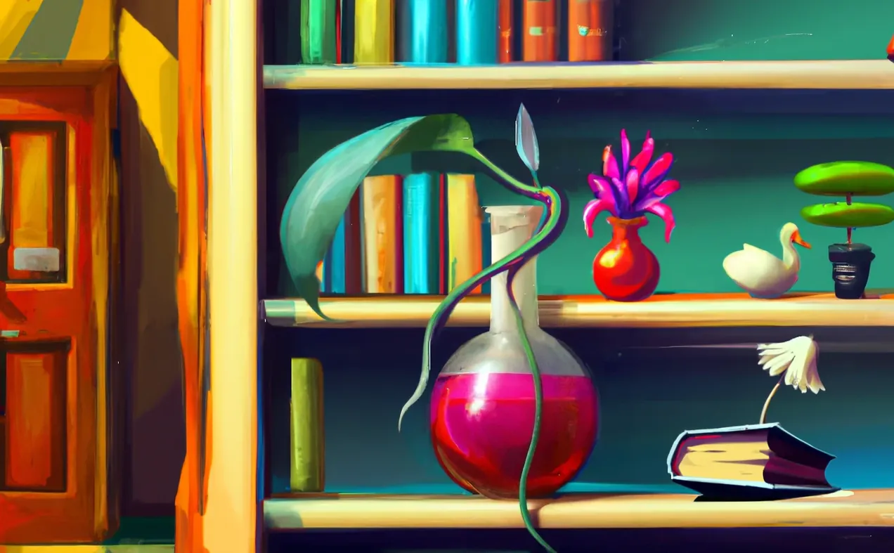 Chemistry Bookshelf Illustration