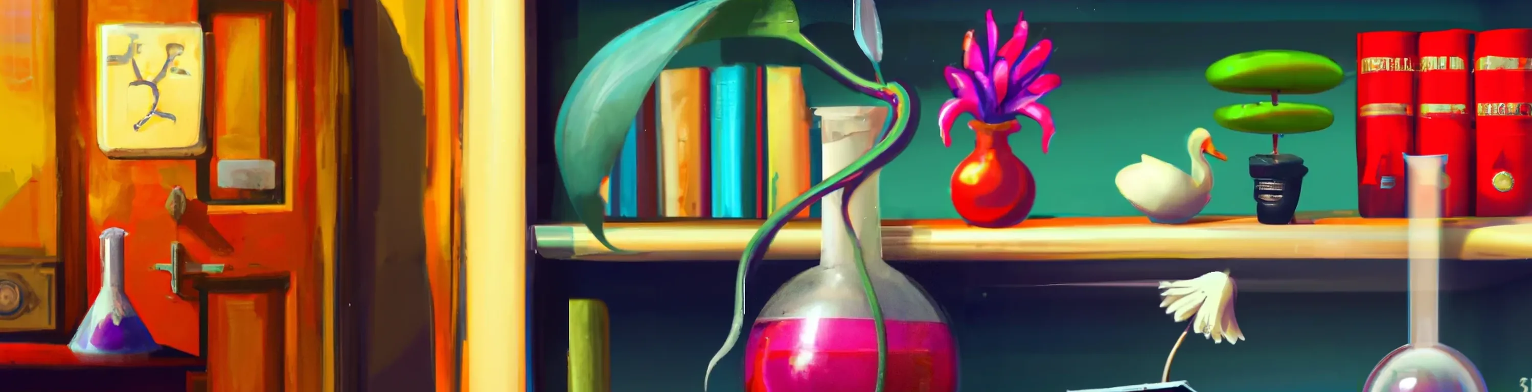 Chemistry Bookshelf Illustration