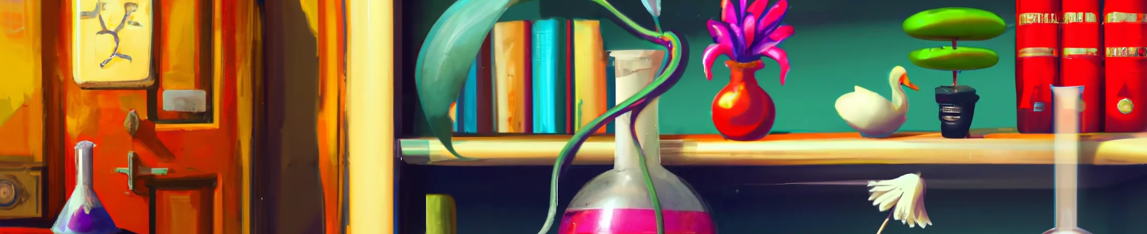 Chemistry Bookshelf Illustration