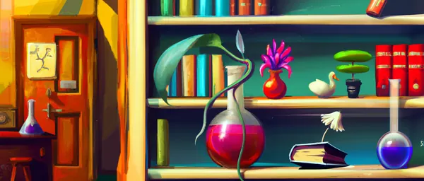 Chemistry Bookshelf Illustration